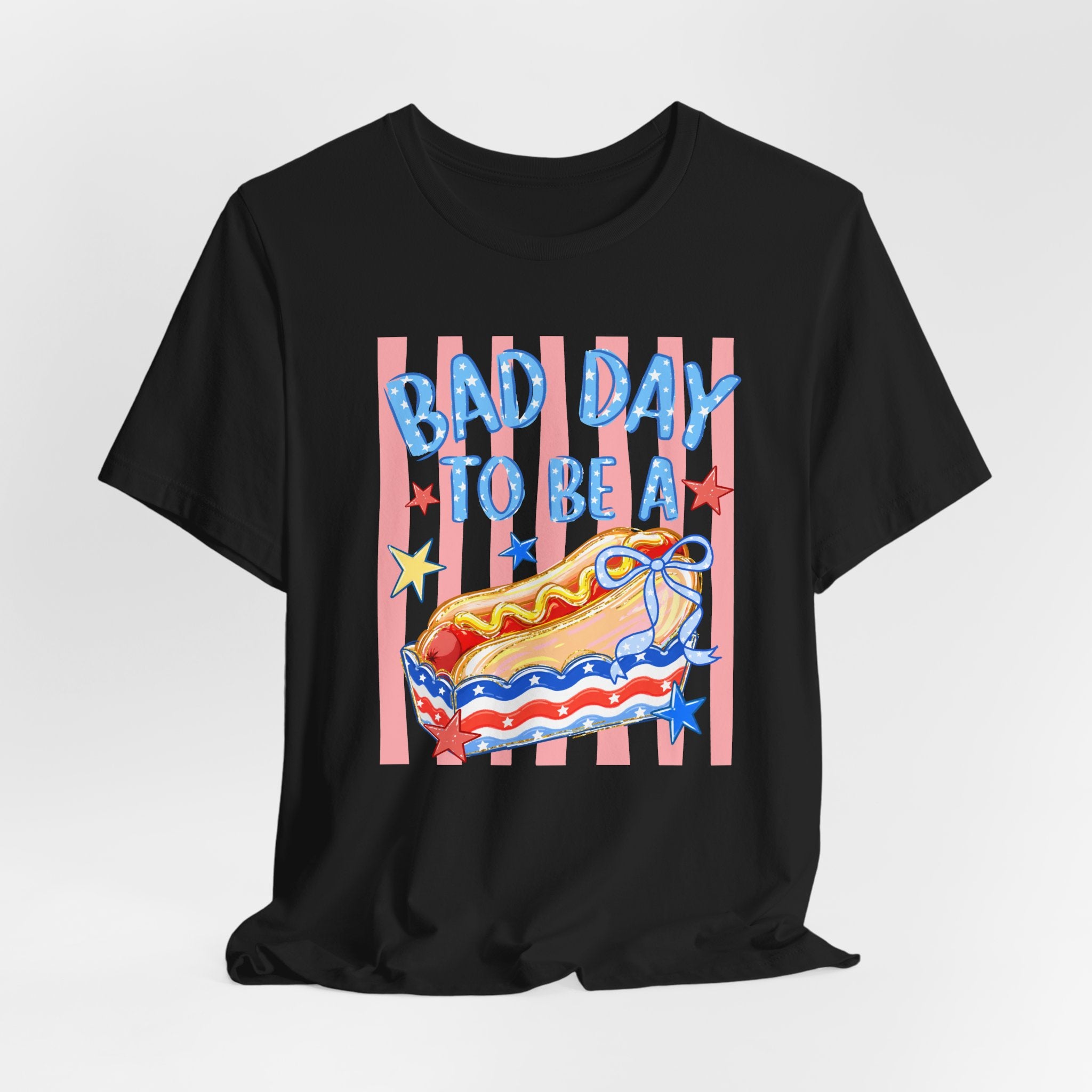 Bad Day to Be a Hotdog Tee — Funny Patriotic Hot Dog/Pie Graphic T-Shirt