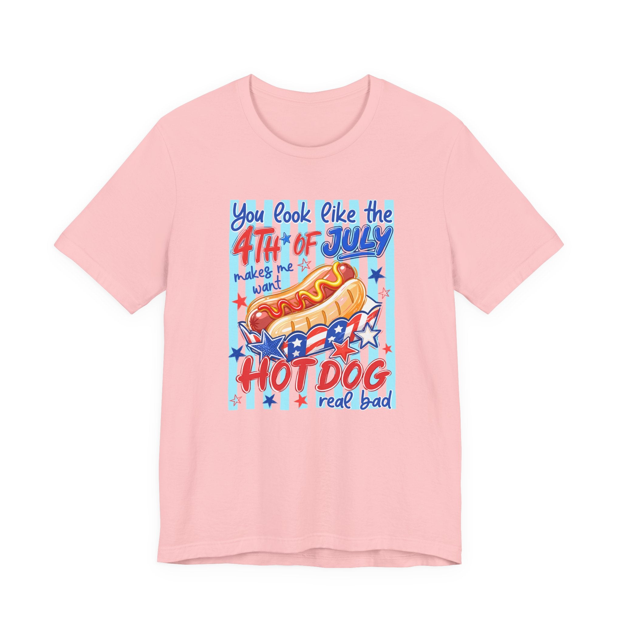 4th of July Hot Dog T-Shirt - Patriotic Funny BBQ Tee
