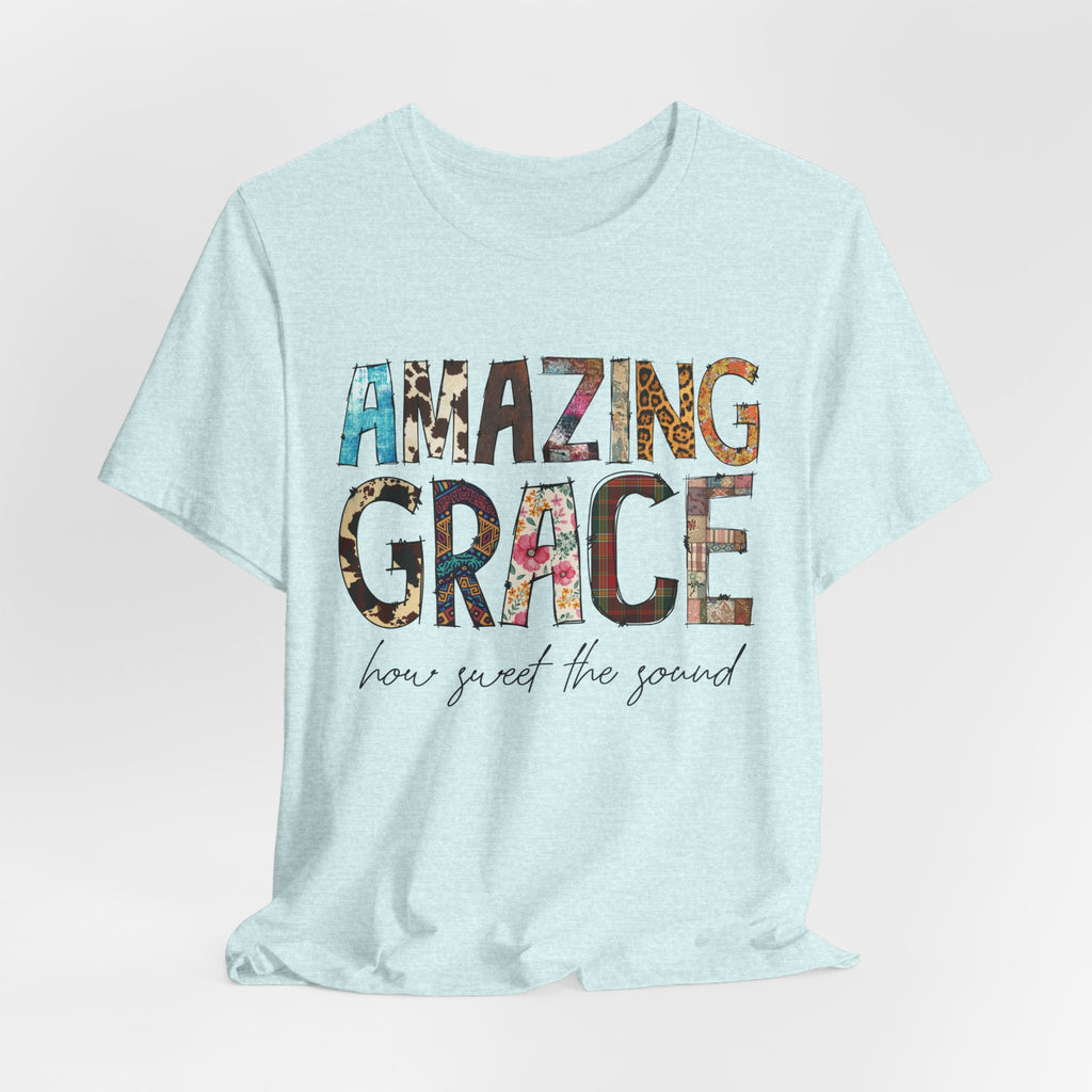 Amazing Grace Floral T‑Shirt — "Amazing Grace, how sweet the sound" Christian Tee