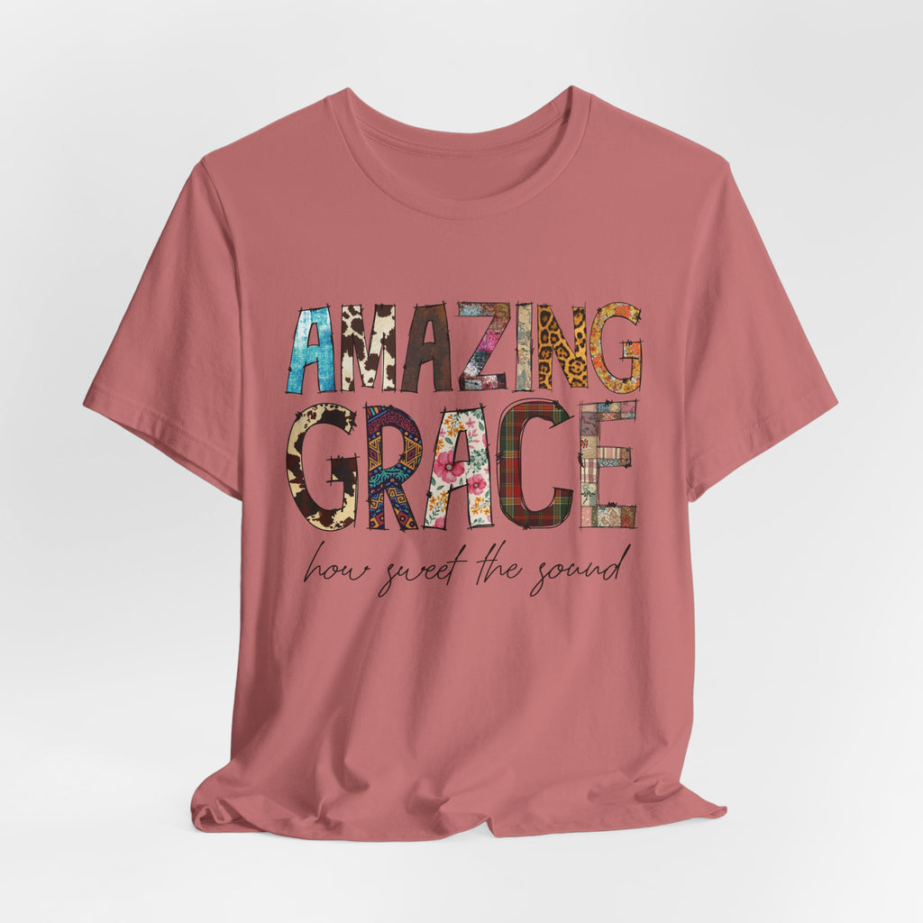 Amazing Grace Floral T‑Shirt — "Amazing Grace, how sweet the sound" Christian Tee