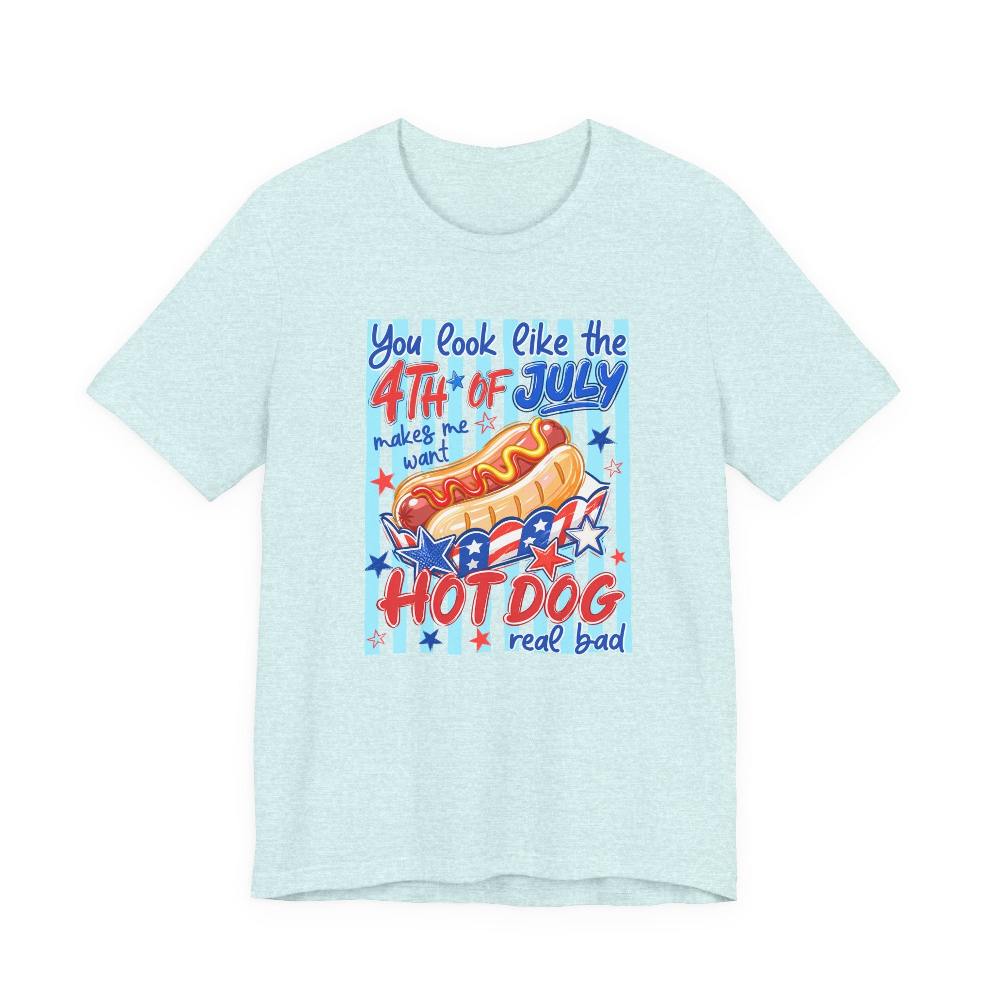 4th of July Hot Dog T-Shirt - Patriotic Funny BBQ Tee