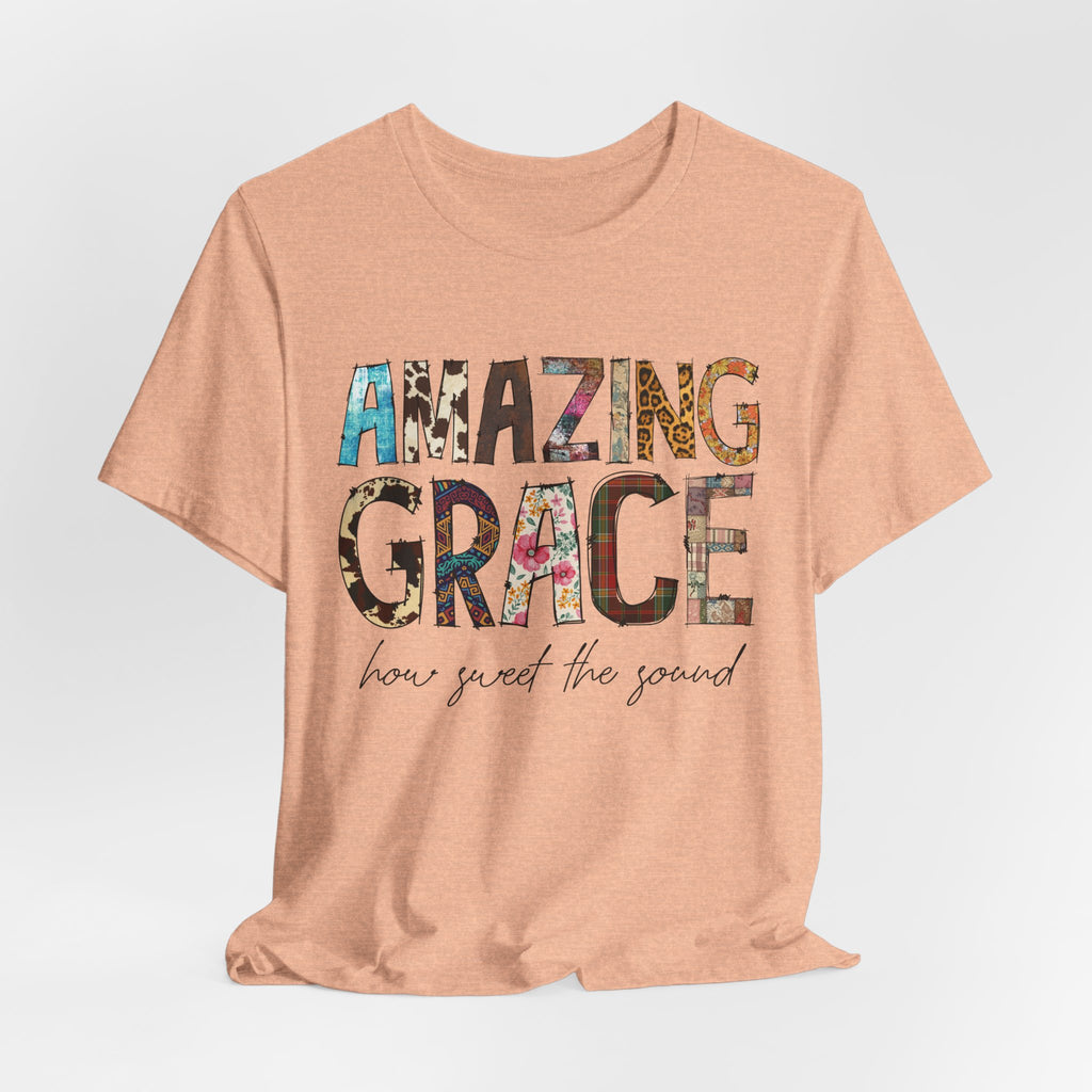 Amazing Grace Floral T‑Shirt — "Amazing Grace, how sweet the sound" Christian Tee
