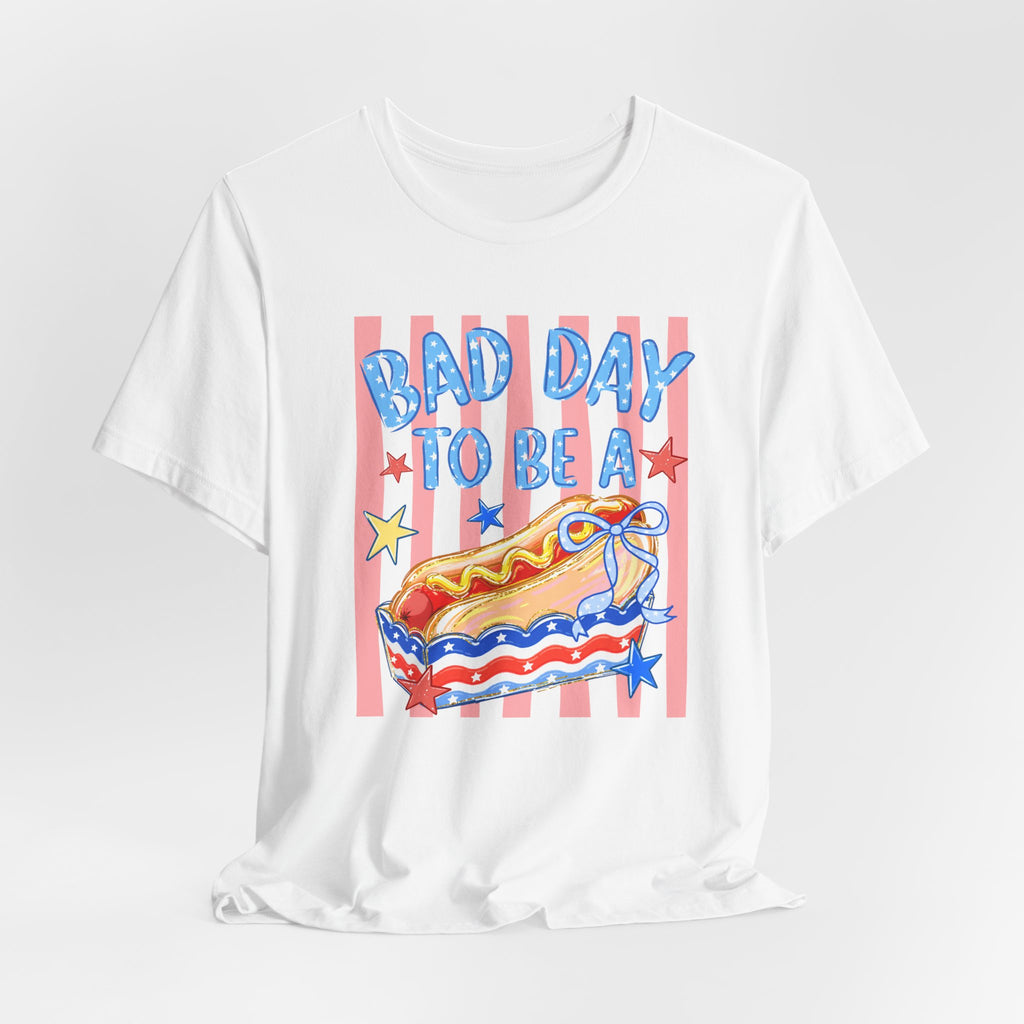 Bad Day to Be a Hotdog Tee — Funny Patriotic Hot Dog/Pie Graphic T-Shirt