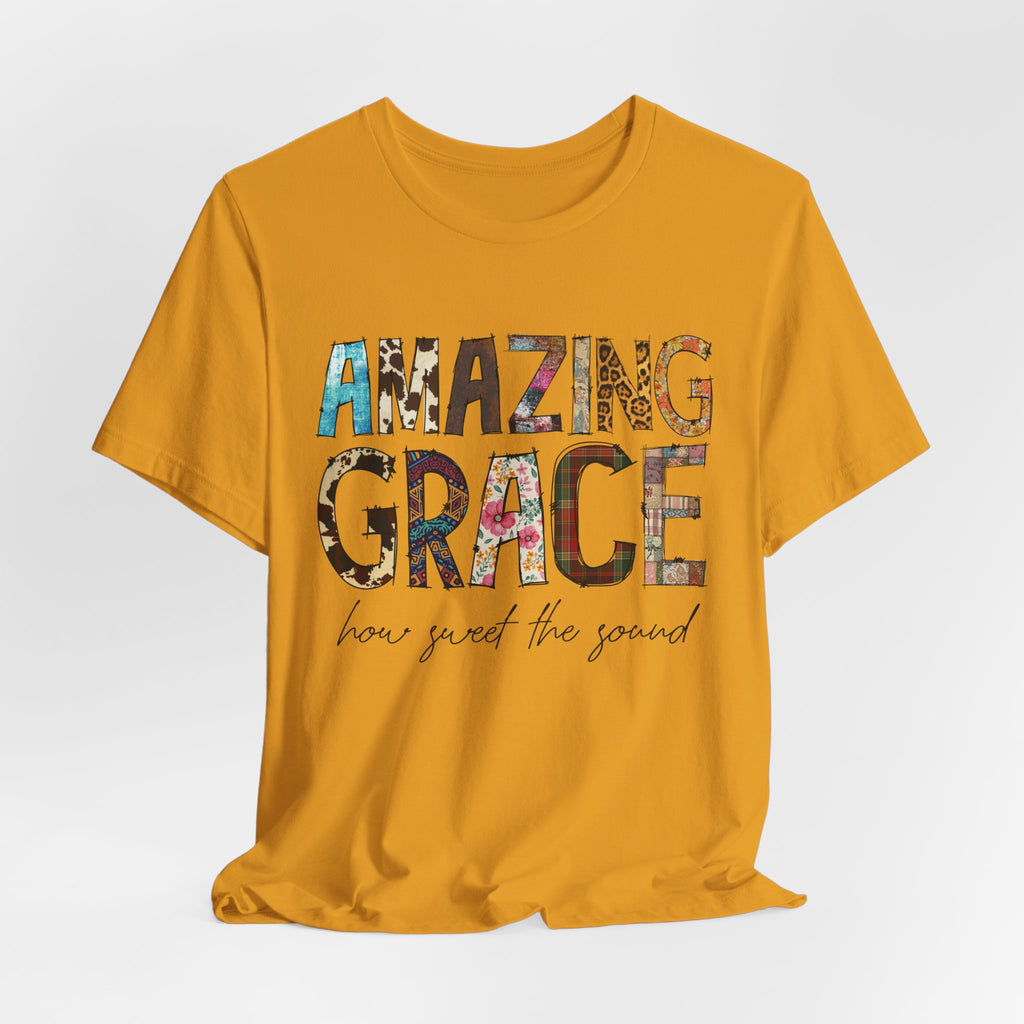 Amazing Grace Floral T‑Shirt — "Amazing Grace, how sweet the sound" Christian Tee