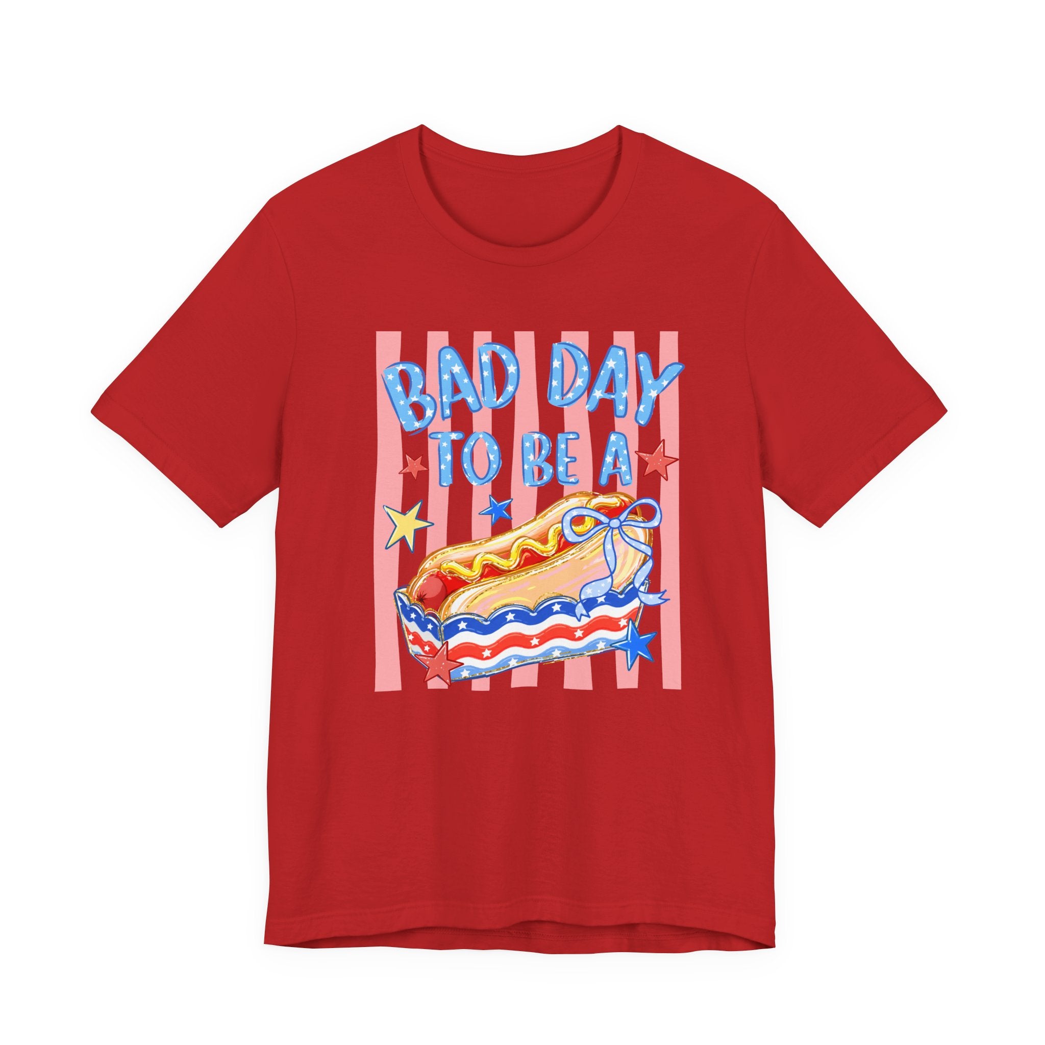 Bad Day to Be a Hotdog Tee — Funny Patriotic Hot Dog/Pie Graphic T-Shirt