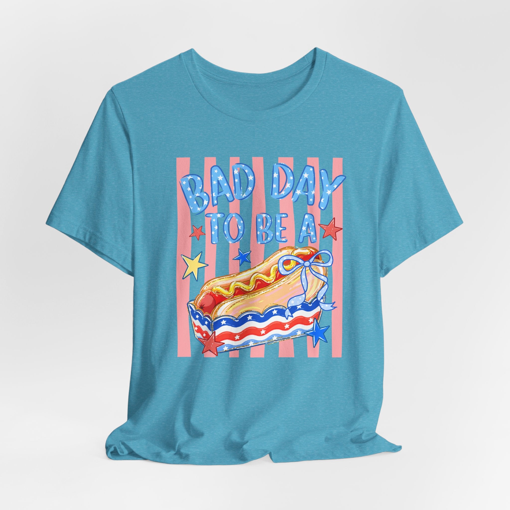 Bad Day to Be a Hotdog Tee — Funny Patriotic Hot Dog/Pie Graphic T-Shirt