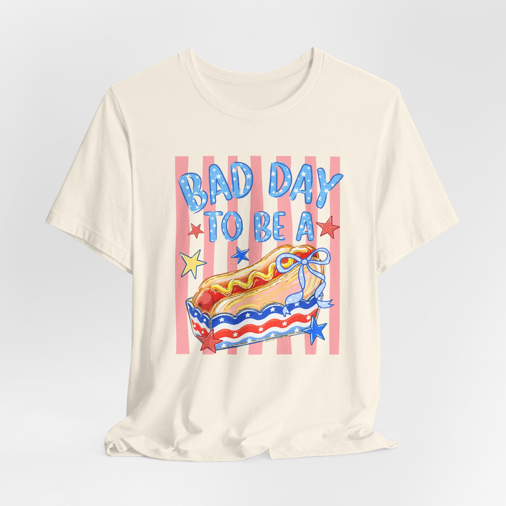 Bad Day to Be a Hotdog Tee — Funny Patriotic Hot Dog/Pie Graphic T-Shirt