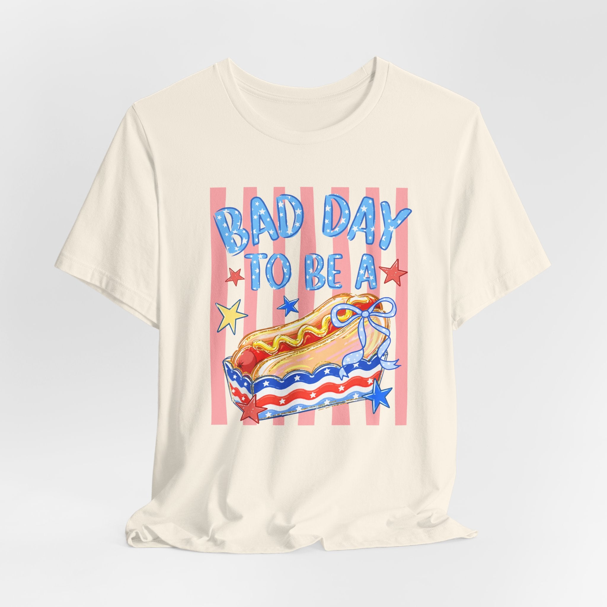 Bad Day to Be a Hotdog Tee — Funny Patriotic Hot Dog/Pie Graphic T-Shirt