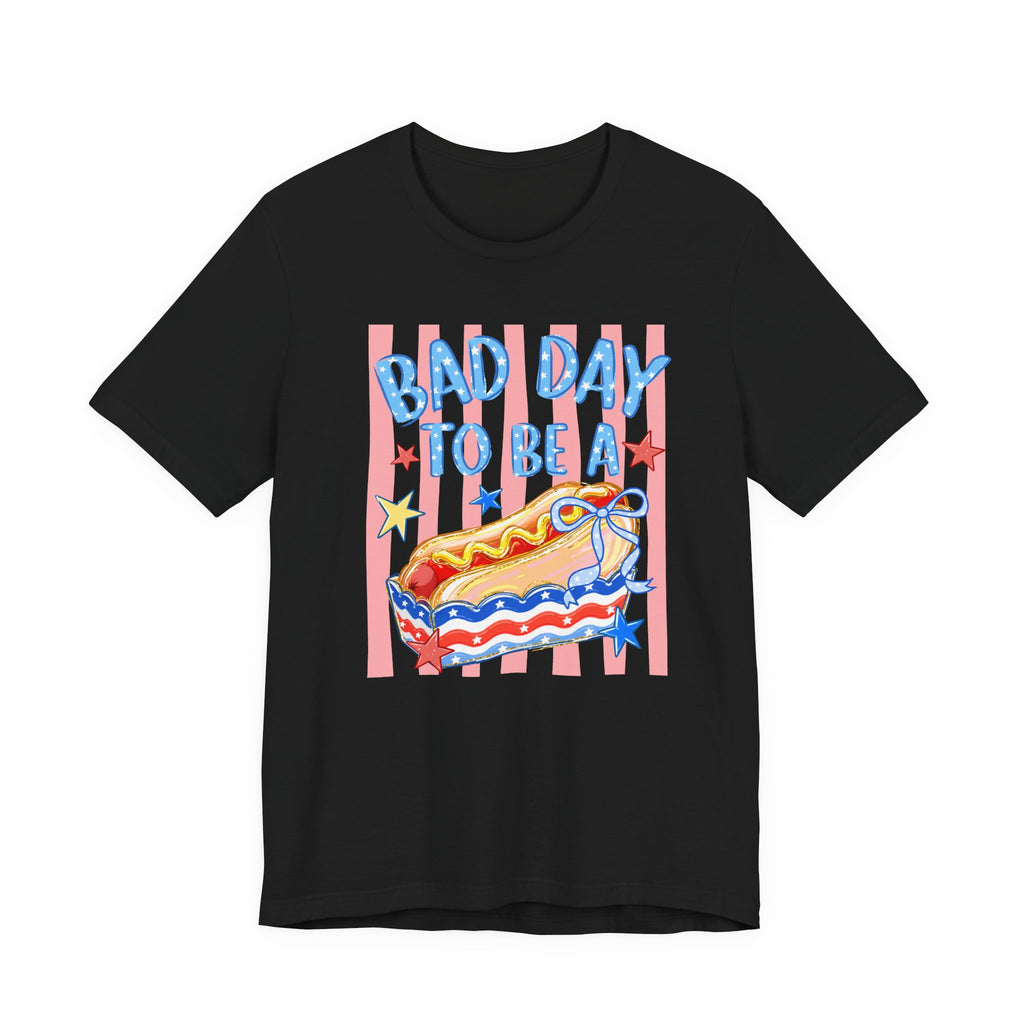 Bad Day to Be a Hotdog Tee — Funny Patriotic Hot Dog/Pie Graphic T-Shirt