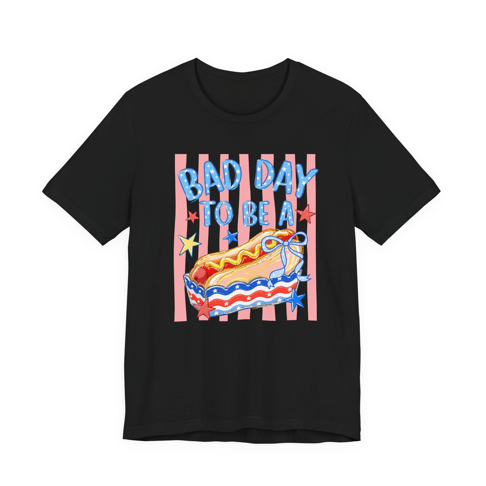 Bad Day to Be a Hotdog Tee — Funny Patriotic Hot Dog/Pie Graphic T-Shirt