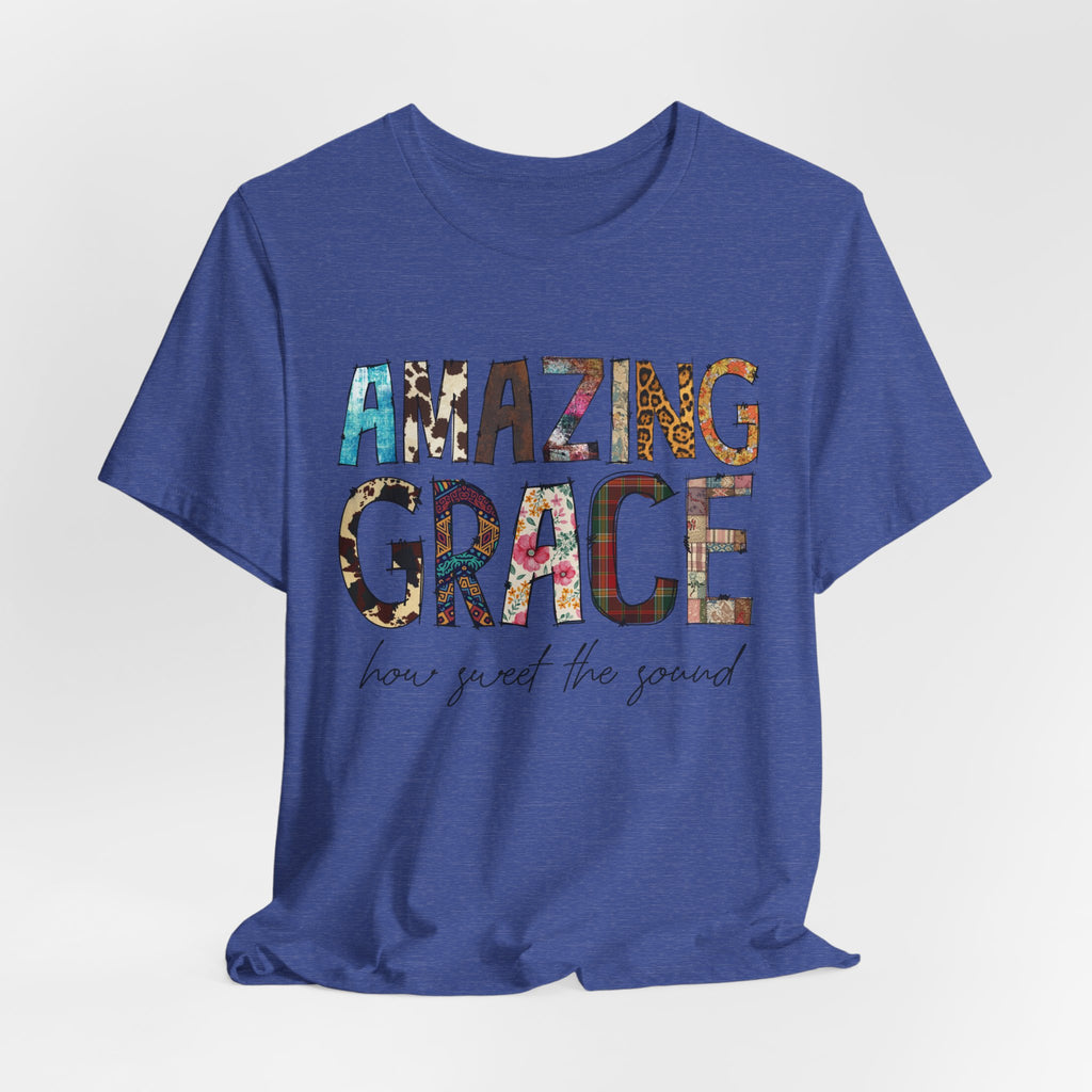 Amazing Grace Floral T‑Shirt — "Amazing Grace, how sweet the sound" Christian Tee