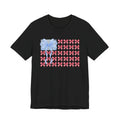 Bow Flag T-Shirt — Blue Gift Bow with Red Ribbon Stars Patriotic Cute Tee